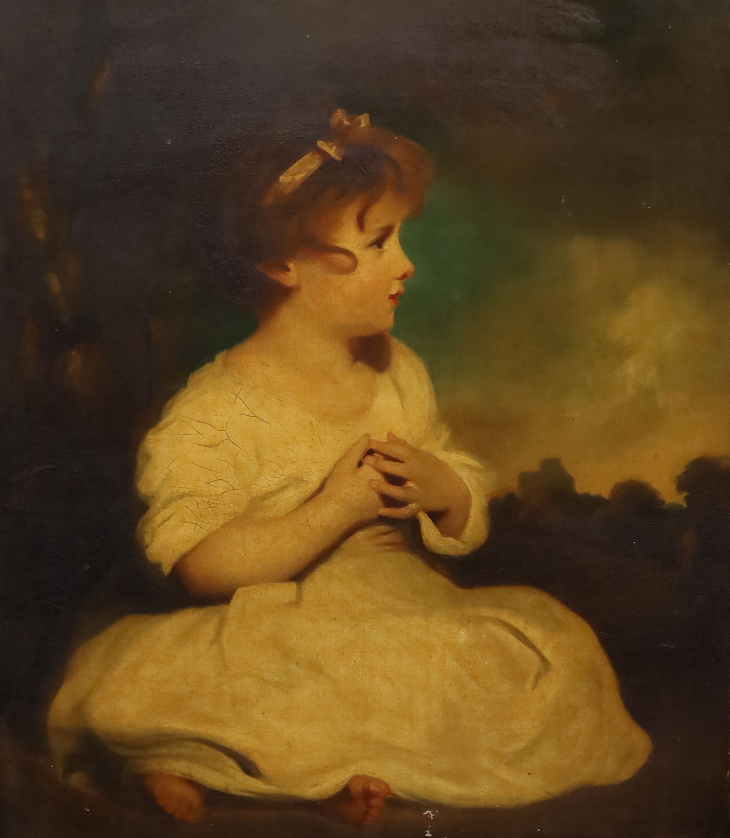 After Sir Joshua Reynolds (1723-1792), The Age of Innocence, oil on canvas, 77 x 64cm.